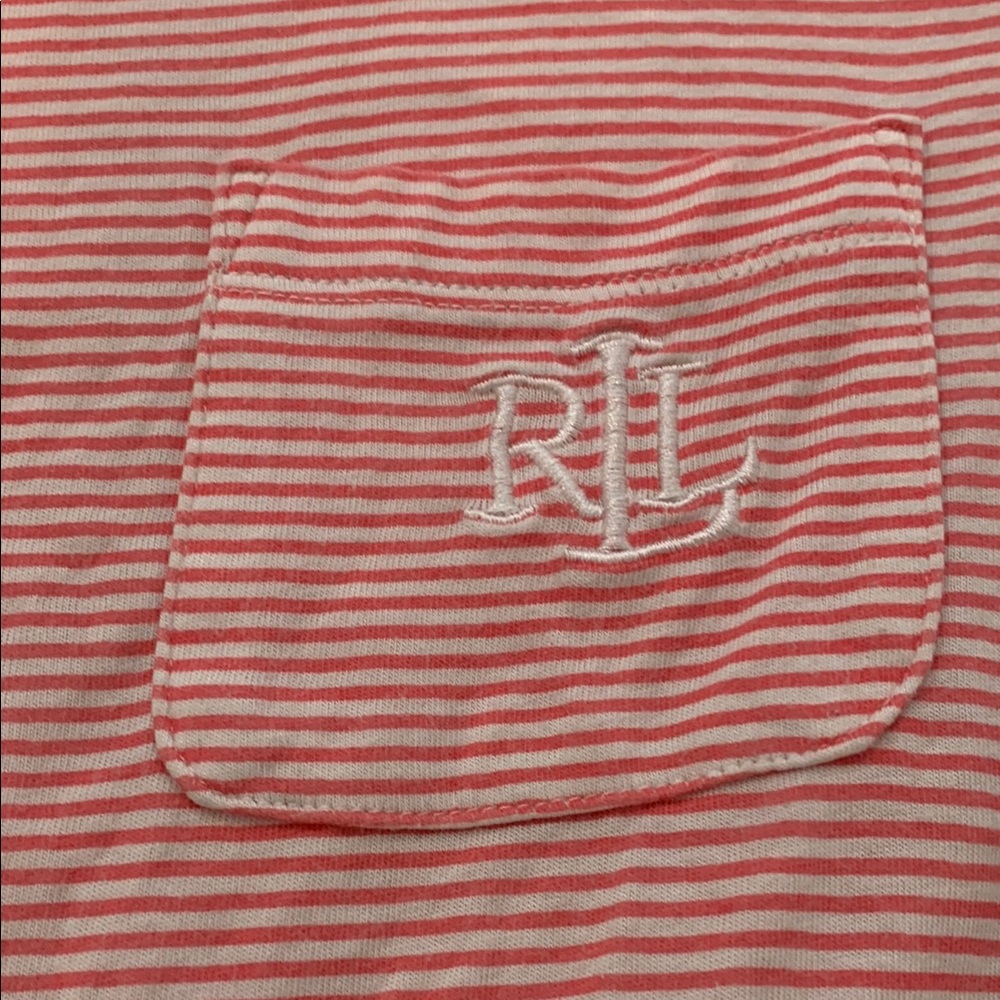 Lauren Ralph Lauren Coral Striped Tee